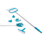 Set de curățare „Deluxe” pentru piscină 28003: mâner telescopic 279 cm, plasă, aspirator, perie, furtun