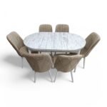 Set masă extensibilă  cu 6 scaune: MDF 310