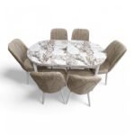 Set masă extensibilă  cu 6 scaune: MDF 316