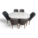 Set masă extensibilă  cu 6 scaune: MDF331