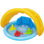 Bestway Piscină gonflabilă pentru copii cu baldachin „Scoica de mare” 52568BW