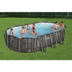 Bestway Piscină Power Steel Oval 5611RBW - imagine 2