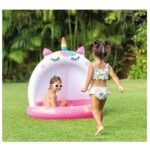 Piscină gonflabilă pentru copii cu baldachin „Unicorn” 58438 - imagine 4