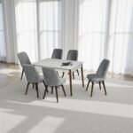 Set masă extensibilă  cu 6 scaune: MDF 606 - imagine 2