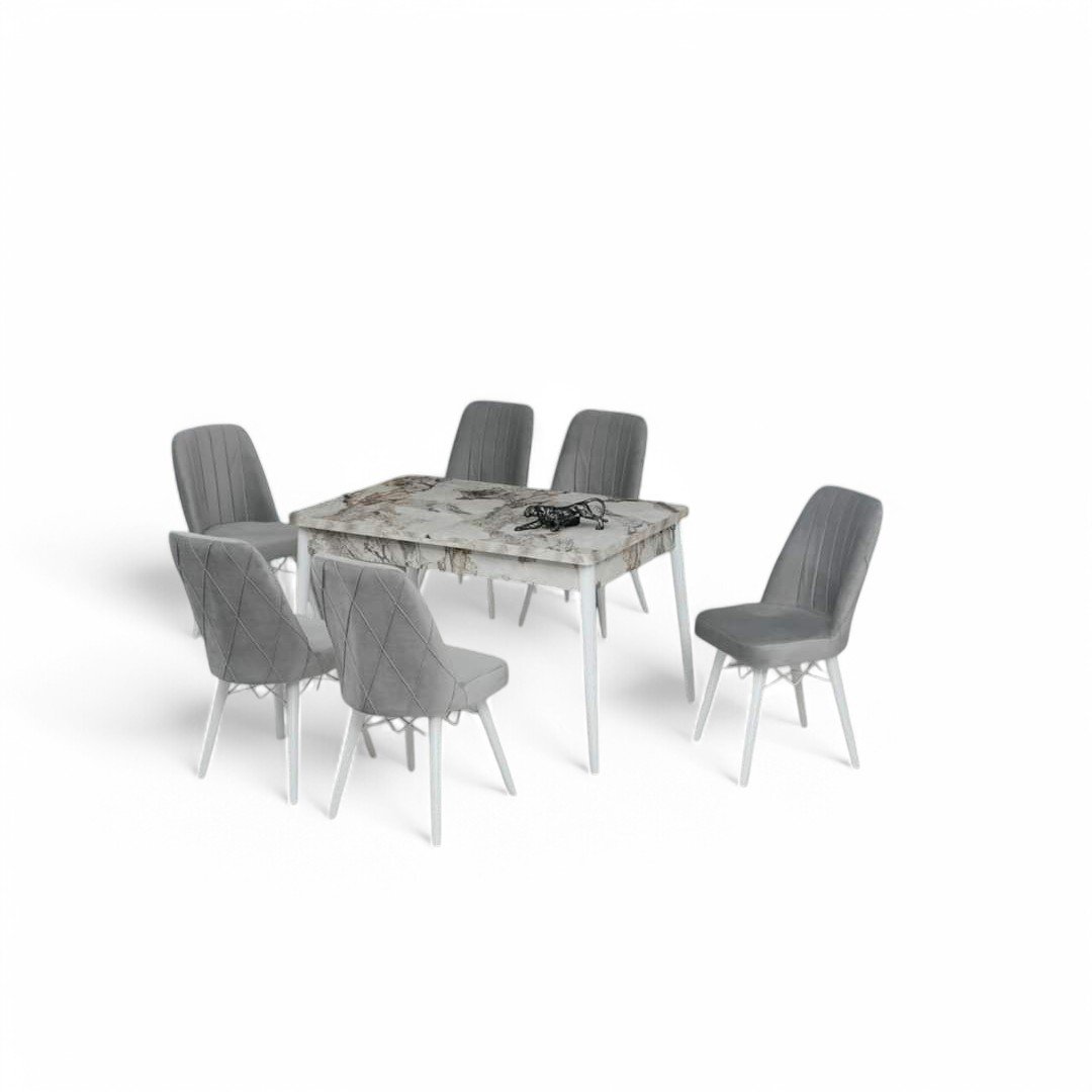 613-Photoroom-1.jpg Set masă extensibilă cu 6 scaune: MDF 613 - imagine 1