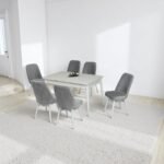 Set masă extensibilă  cu 6 scaune: MDF 614 - imagine 2