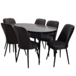 Set masă extensibilă cu 6 scaune MDF