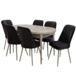 Set masă extensibilă cu 6 scaune MDF