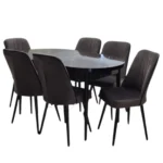 Set masă extensibilă cu 6 scaune MDF