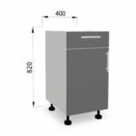 Dulap de bază FOX 400mm cu sertar sus - imagine 2