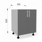 Dulap de bază pentru lavuar FOX 600mm