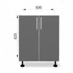 Dulap de bază pentru lavuar FOX 600mm - imagine 3