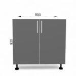 Dulap de bază pentru lavuar FOX 800mm - imagine 2