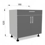 Dulap de bază cu sertar in partea de sus FOX 800mm