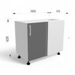 Dulap bază de colț FOX 1000mm pe stînga - imagine 2