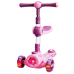 Trotinetă pliabilă cu trei roți, lumini LED, muzică și scăunel BW2023z - imagine 6