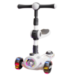 Trotinetă pliabilă cu trei roți, lumini LED, muzică și scăunel BW2023z - imagine 5