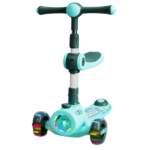 Trotinetă pliabilă cu trei roți, lumini LED, muzică și scăunel BW2023z - imagine 4