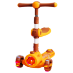 Trotinetă pliabilă cu trei roți, lumini LED, muzică și scăunel BW2023z - imagine 3