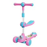 Trotinetă pentru copii cu trei roți, lumini LED, muzică și scăunel BW638z - imagine 4