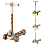 Trotinetă pentru copii cu trei roți, lumini LED, muzică și jucărie detașabilă BW810