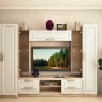 Living Elena-F cu sticla (3m) (ТV-1,2m) Frezare MDF