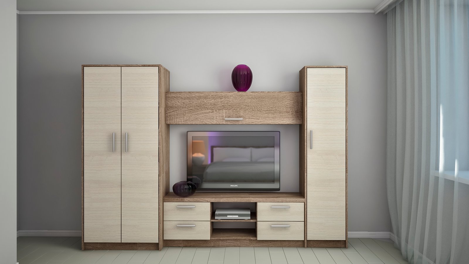 nadezhda-28-mtv15m-2.jpg Mobilier perete «Nadejda-2 (ТV-1,5m)» 2.8m - imagine 1