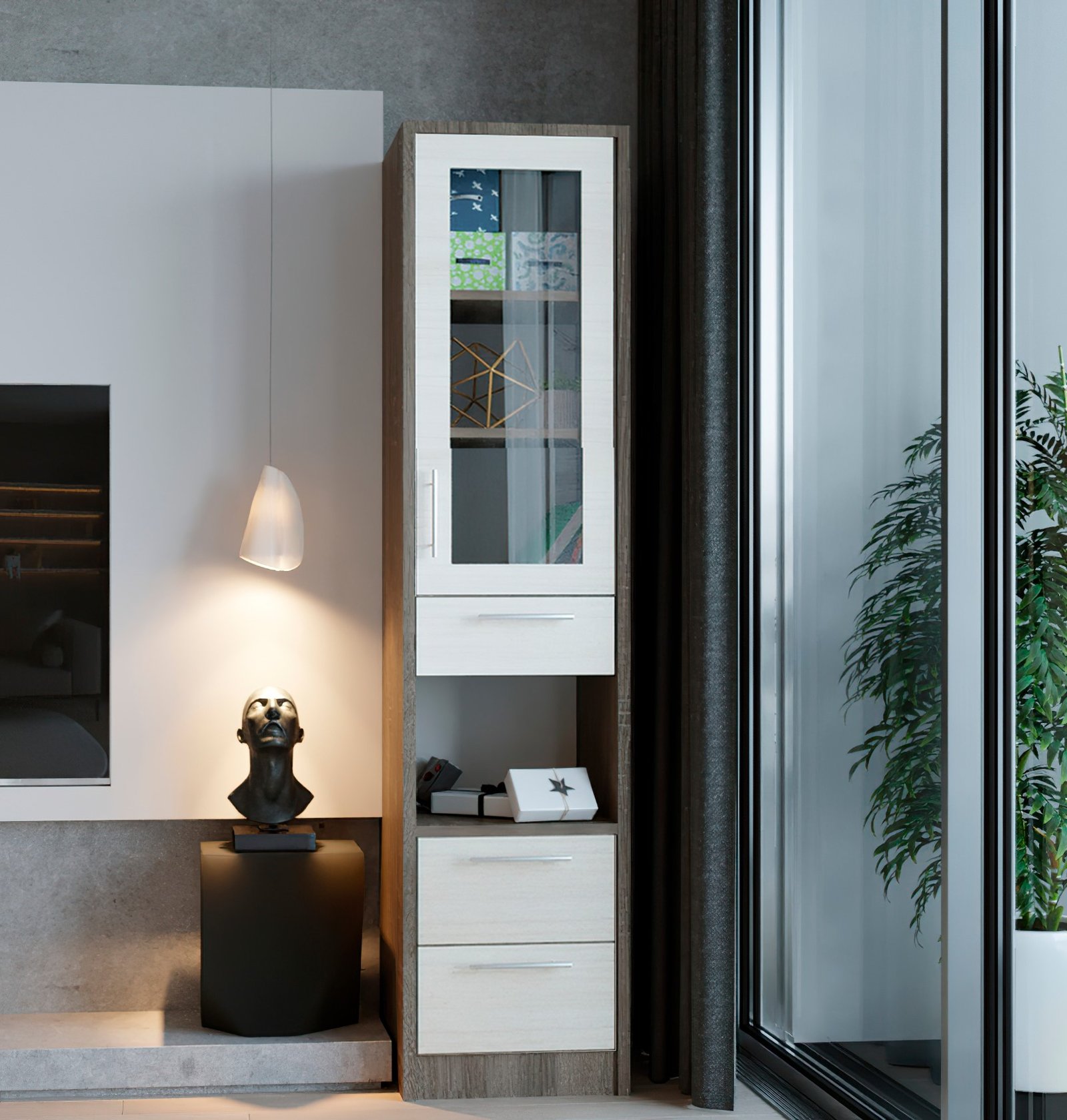 p-433-steklo-trjufel-z-obrez-1.jpg Penal P-43(3) cu sticla - imagine 1