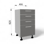 Dulap de bază cu sertare FOX 400mm