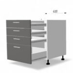 Dulap de bază cu sertare FOX 600mm - imagine 2