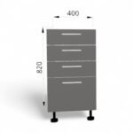 Dulap de bază cu sertare FOX 400mm - imagine 3