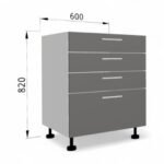 Dulap de bază cu sertare FOX 600mm