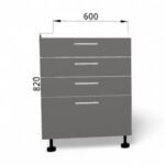 Dulap de bază cu sertare FOX 600mm - imagine 5