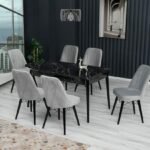 Set masă extensibilă cu 6 scaune: MDF 604