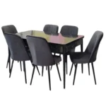 Set masă extensibilă cu 6 scaune MDF