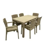 Set masa cu 6 scaune Rattan - imagine 2