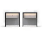 Noptiera Clay cu iluminare set 2 buc.